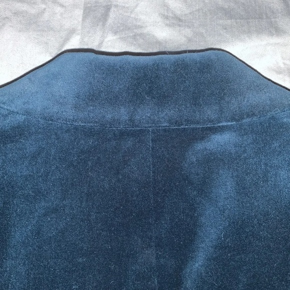 Dark Turquoise Blue Blazer Velour Size 10 - Picture 11 of 12